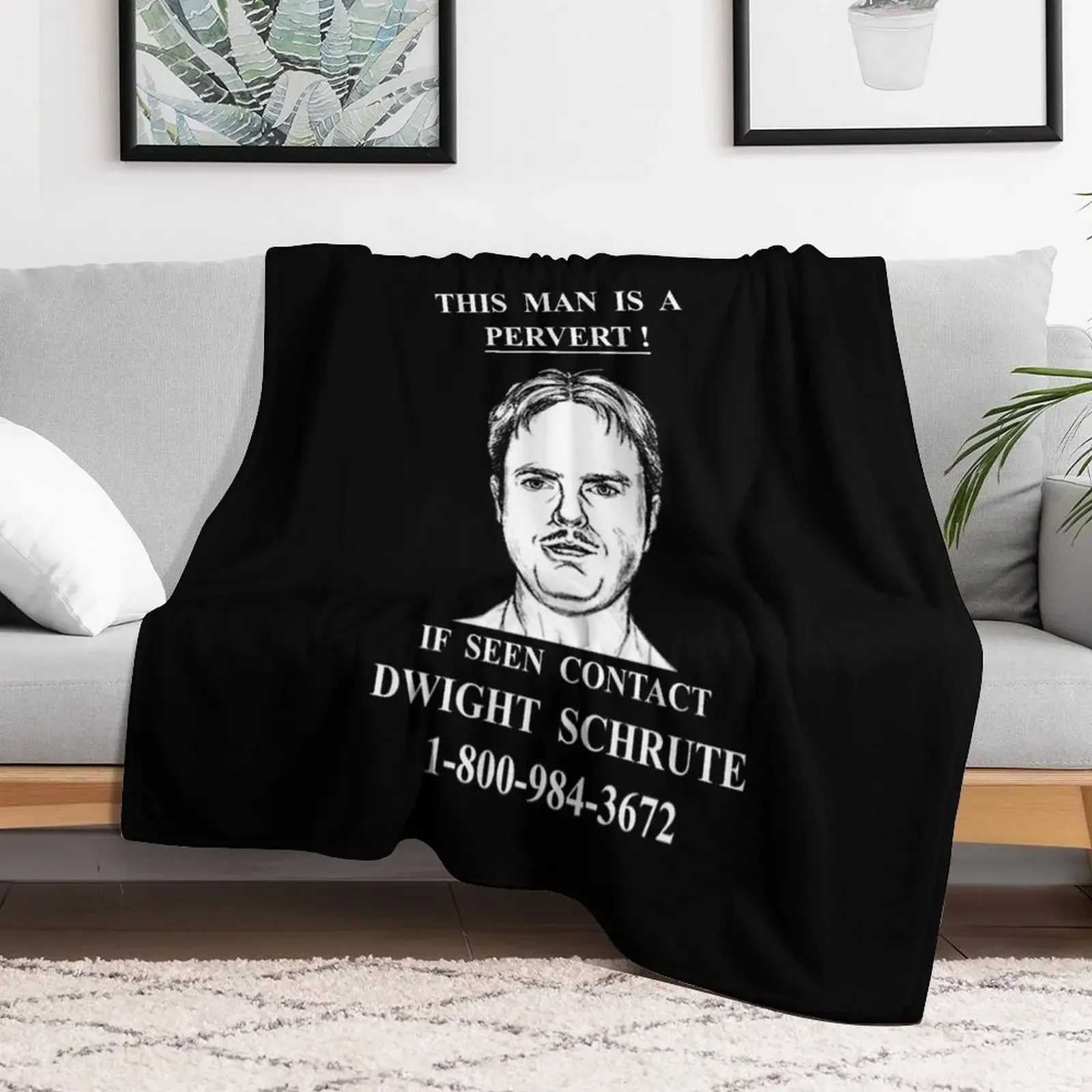 

If Seen Contact Dwight Schrute Throw Blanket Extra Large Throw Decorative Sofa Blankets Single Flannel Fabric Blankets