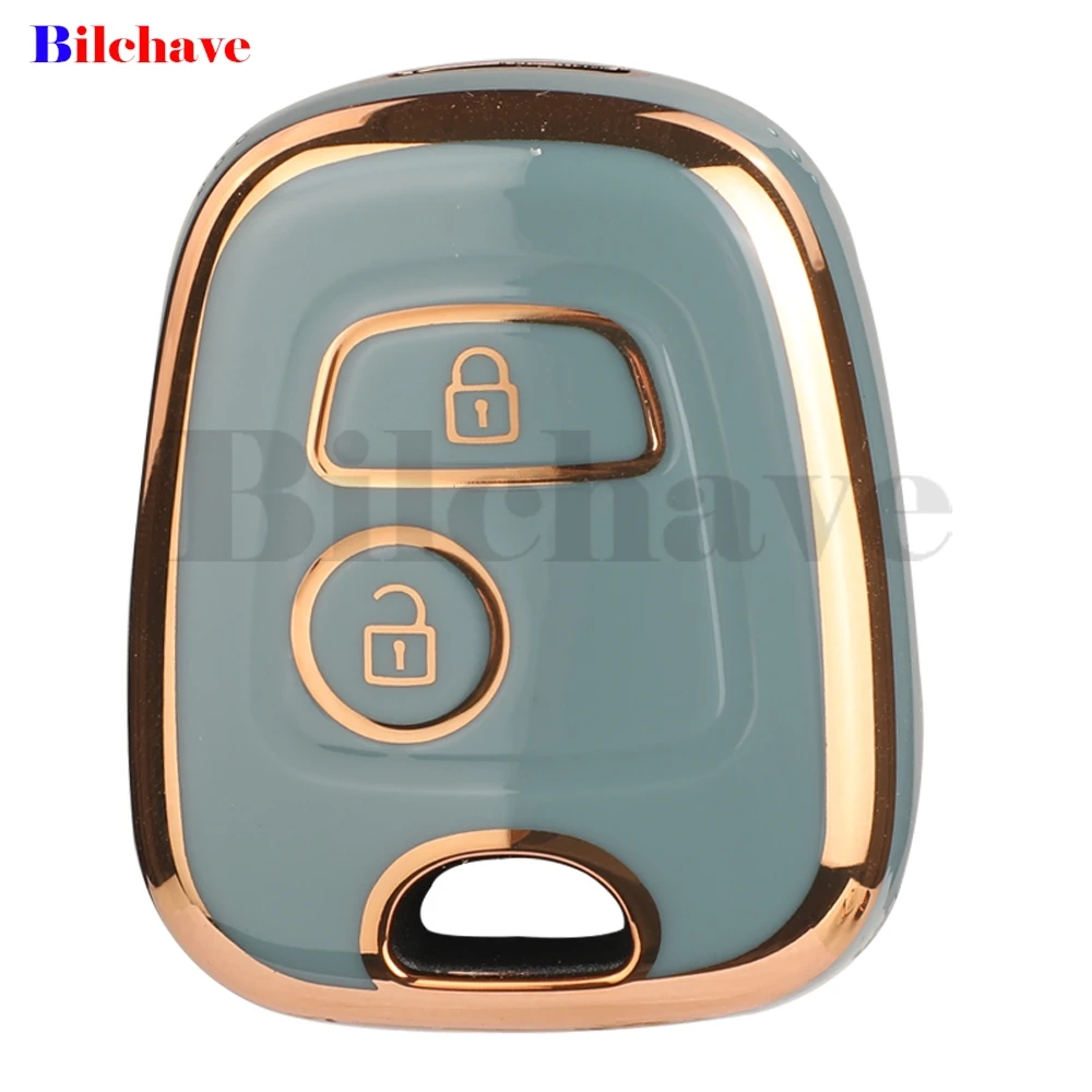 jingyuqin TPU Car Key Case 2 Buttons For Peugeot 106 107 206 207 307 Citroen C1 C2 C3 C4 XSARA PICASSO Toyota AYGO Protector