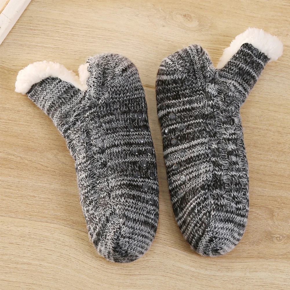 Winter Indoor Home Slippers Socks Non Slip Thick Thermal Socks Warm Bedroom Sleeping Sock Soft for Women