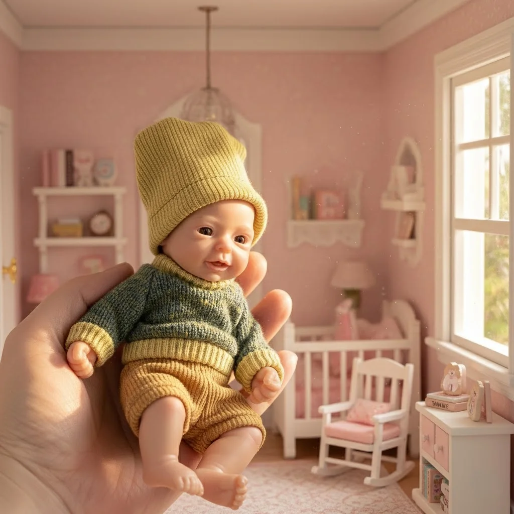 AnjoDoll Lovely 6 Inch Palm Newborn Babies Full Body Silicone Boys Reborn Dolls Bebe Reborn Corpo De Silicone Inteiro