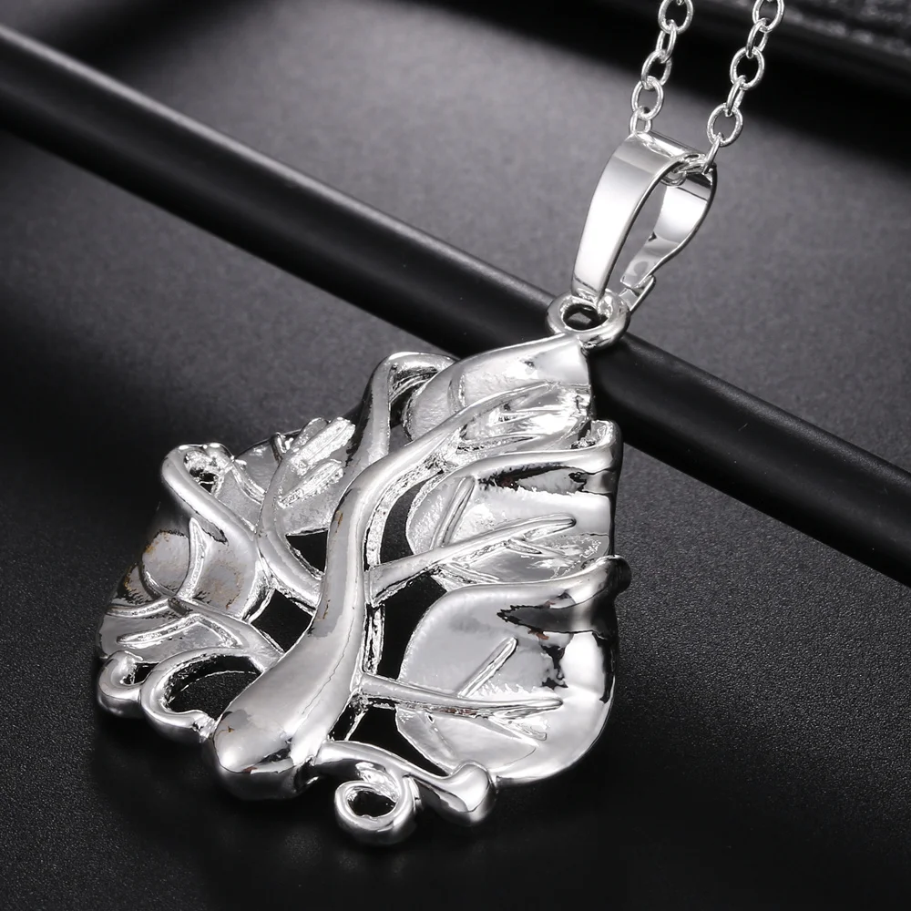 

Pretty 925 Sterling Silver Elegant tree Pendant Necklace For Women wedding party fashion noble Jewelry Popular Christmas Gifts