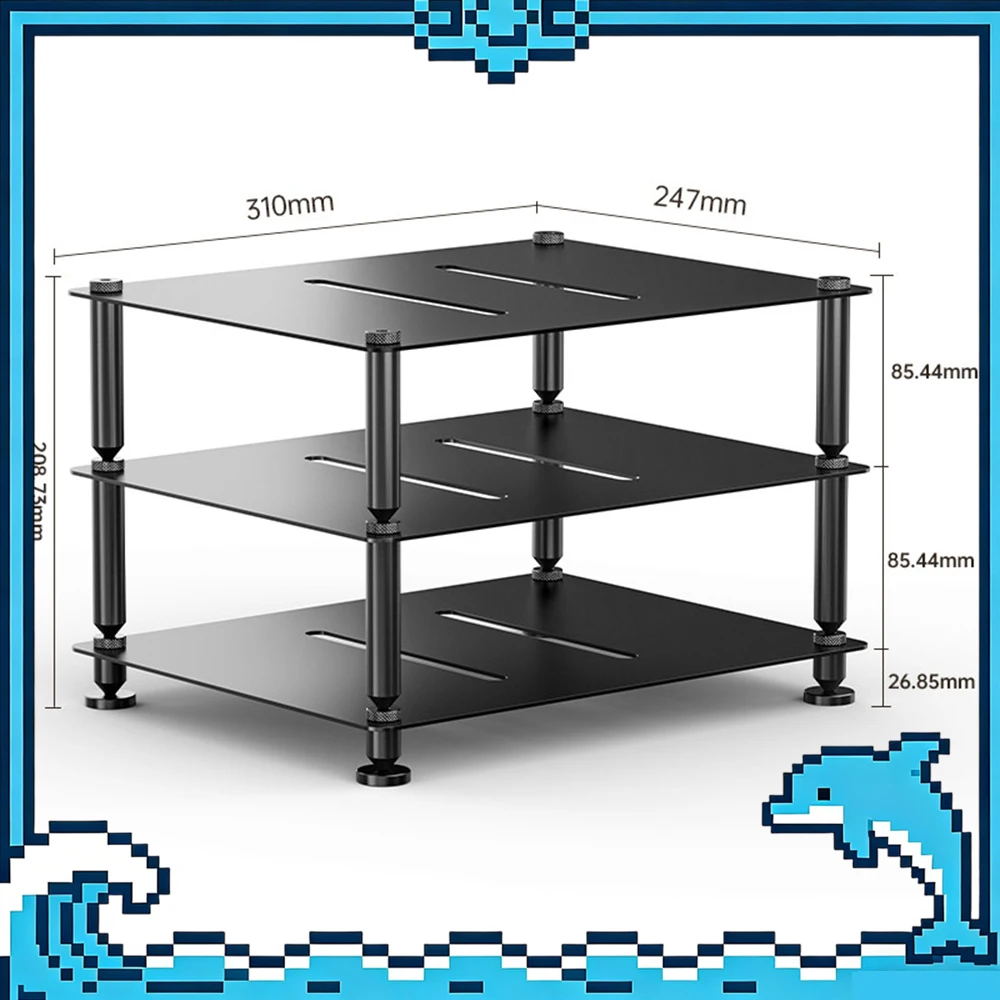 FiiO Modular Racking Desktop CD Decoder HiFi Amplifier Equipment Shelf Splitter-Type Rack Black And Silver Rack