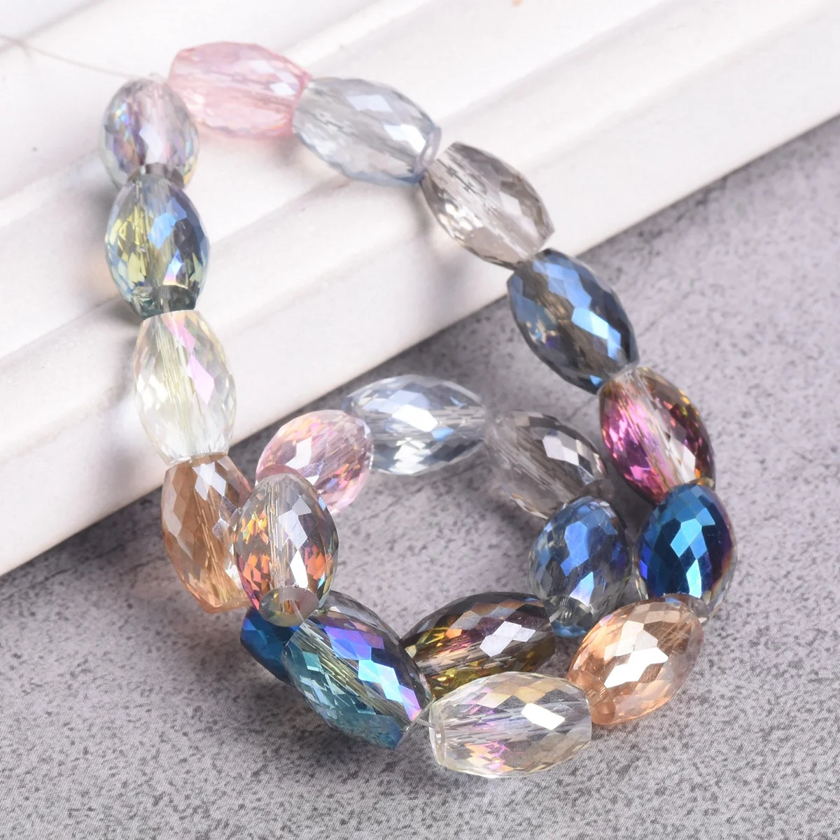 10pcs 10x6mm 12x8mm Oval Cylinder Faceted Cut Crystal Glass Loose Crafts Beads for Jewelry Making DIY - Image 4
