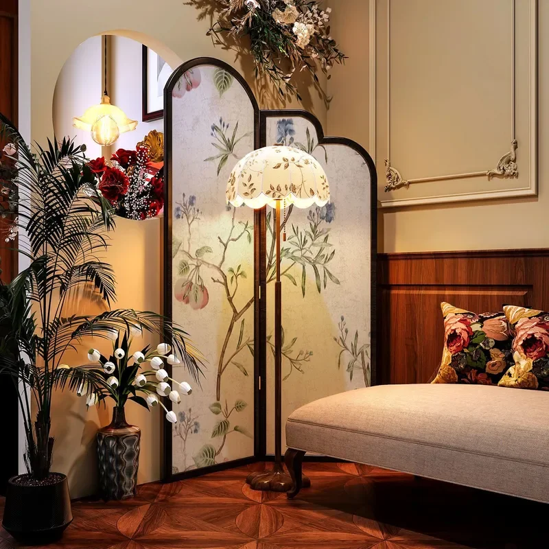 Fomex French Medieval Style Solid Wood Folding Screen Partition Mobile Room Divider for Bedroom Entrance Home Decoration Cover