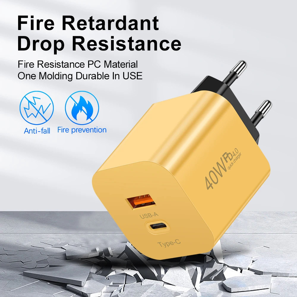40W Fast Charger PD Fast Charging Mobile Phone USB C Charge Adapter EU/US Plug QC 3.0 Wall Charger For iPhone 15 Huawei Xiaomi image 5