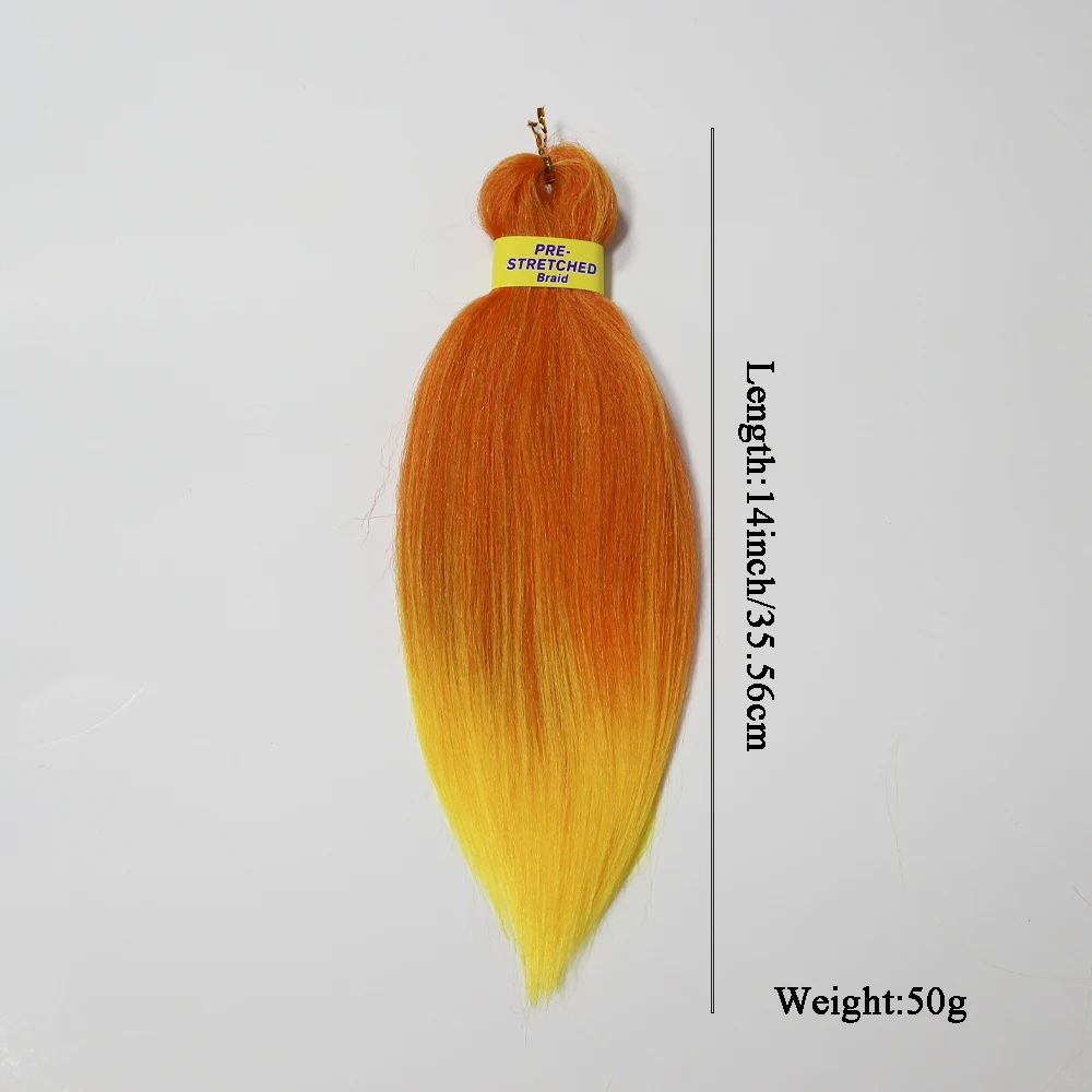 14 بوصة قبل امتدت أومبير جدائل شعر صناعية 50 جرام المهنية لينة الكروشيه جديلة ملحقات سهلة إعداد الماء الساخن #2