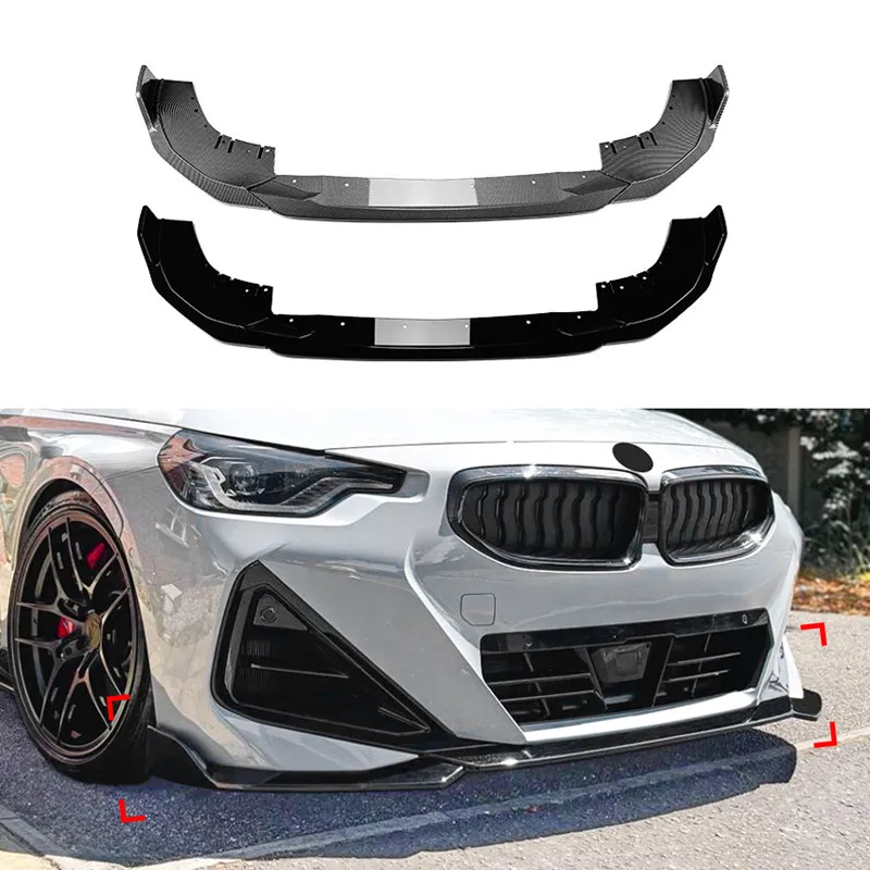 For 2022+ BMW 2 Series G42 218i 220i 220d 230i Coupe M Sport Car Front Bumper Lip Splitter Diffuser Body Kit Spoiler Trim Part