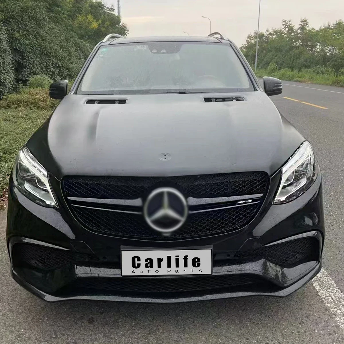 PP material auto parts bumpers bodykit for Mercedes Benz ML class W166 2012-2015 change to 2019 GLE AMG.