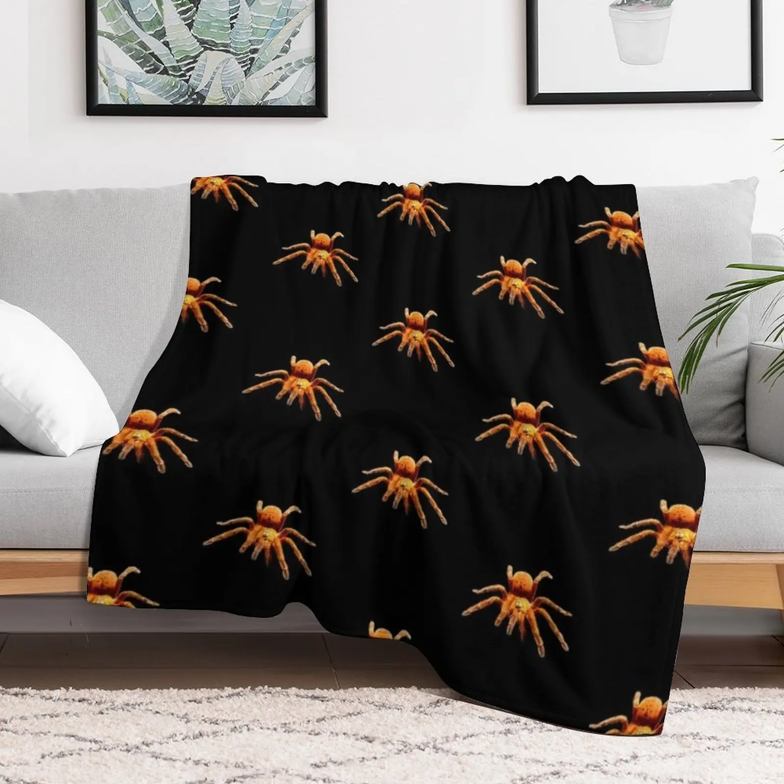 OBT -Pterinochilus murinus; Orange Baboon Tarantula Throw Blanket Hairy sofa bed Extra Large Throw Cute Plaid Blankets