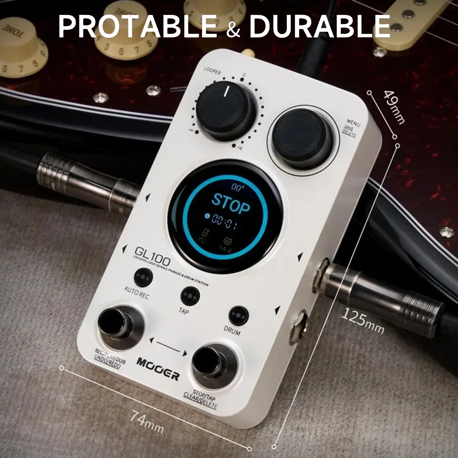 

Mooer Gl100 — педаль для гитары с петлей/барабанной машиной с автоматической записью и растяжкой времени — управление сенсорным экраном, два ножного переключателя, стерео