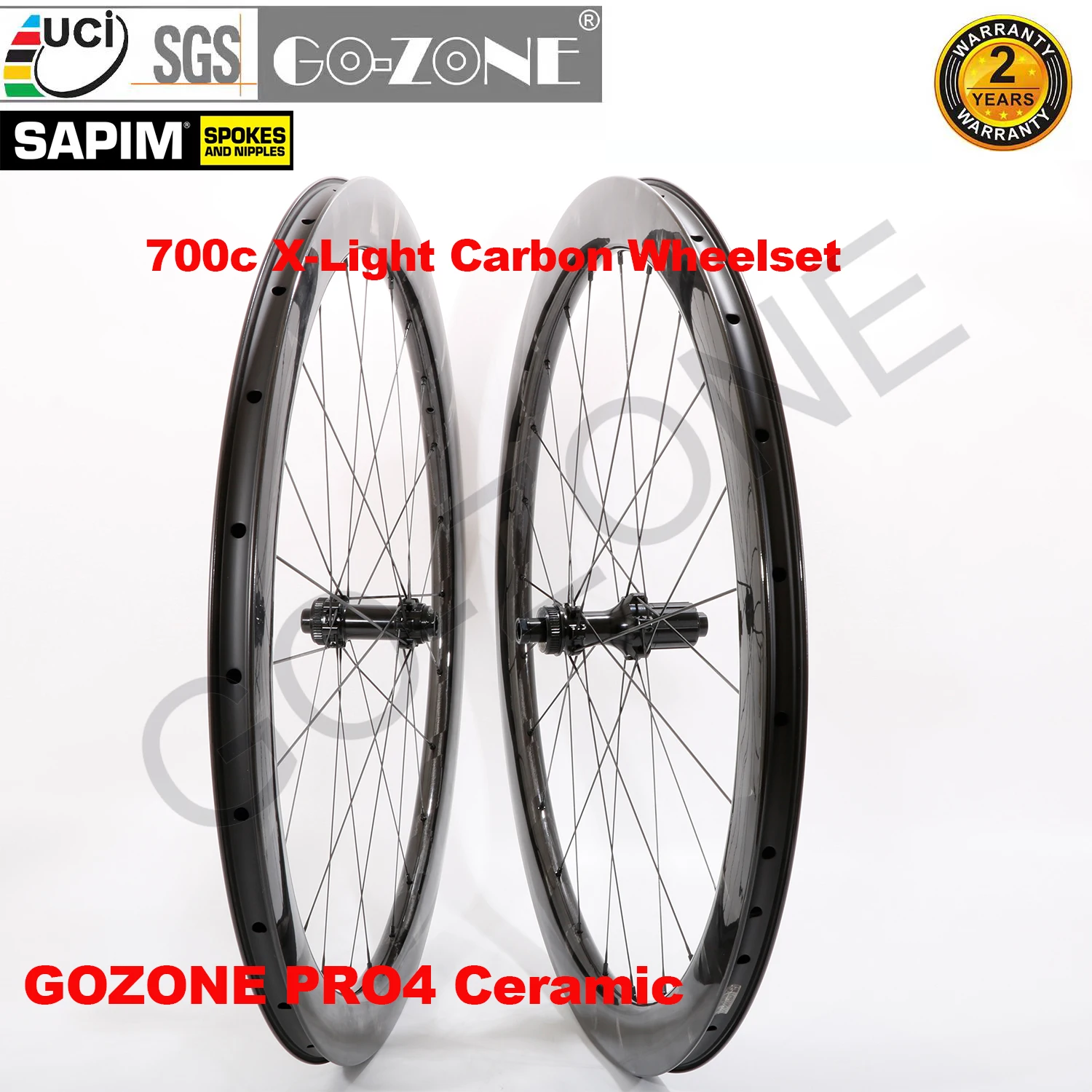 Carbon 700c Wheelset X-Light Ceramic Disc Brake Sapim 30mm/35mm/38mm/40mm/45mm/50mm/55mm/60mm/75mm Road Disc Brake 24/24H Wheels