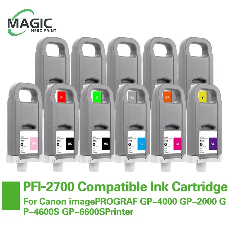 

PFI2700 PFI-2700 Совместимый картридж для Canon imagePROGRAF GP-4000 GP-2000 GP-4600S GP-6600SPпринтер с пигментными чернилами 700 мл