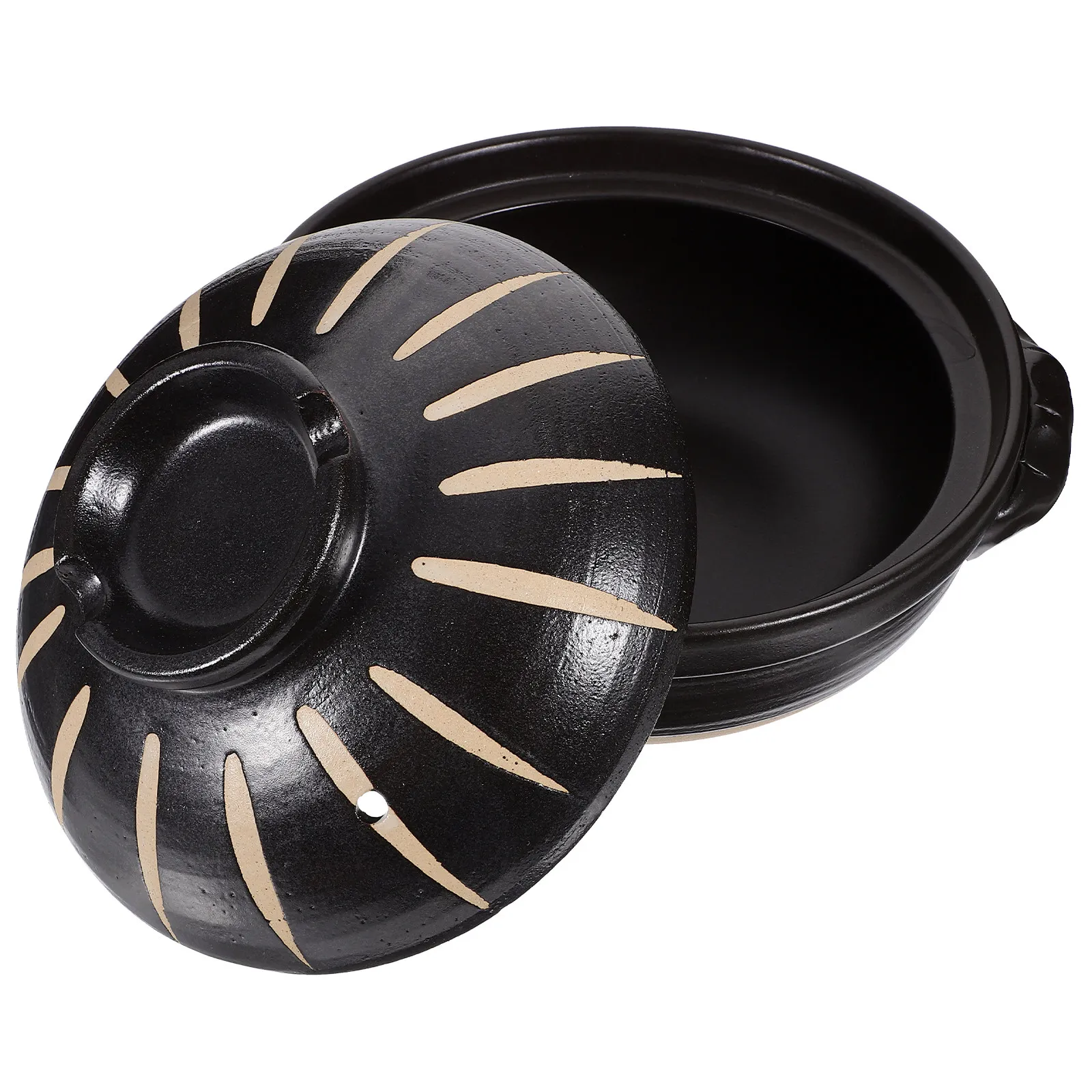 

Керамическая кастрюля-гриль (1 шт.), черная, для тушения, для приготовления супов и овсянки, для дома и ресторанов, термостойкая, с антипригарным покрытием, компактная