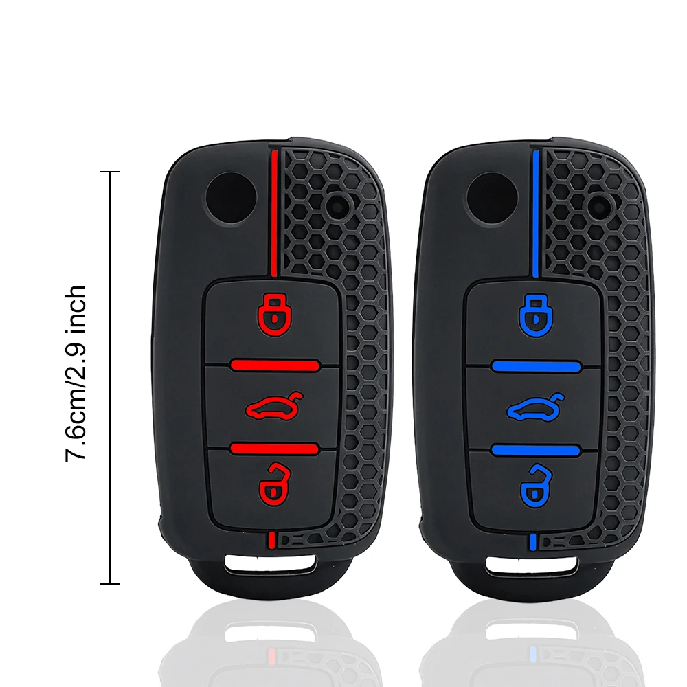 Silicone Car Key Cover keychain For VW UP Polo Golf 6 Passat B5 Touran Caravelle Jetta Caddy Touareg For Skoda Fabia Octavia A5 image 6