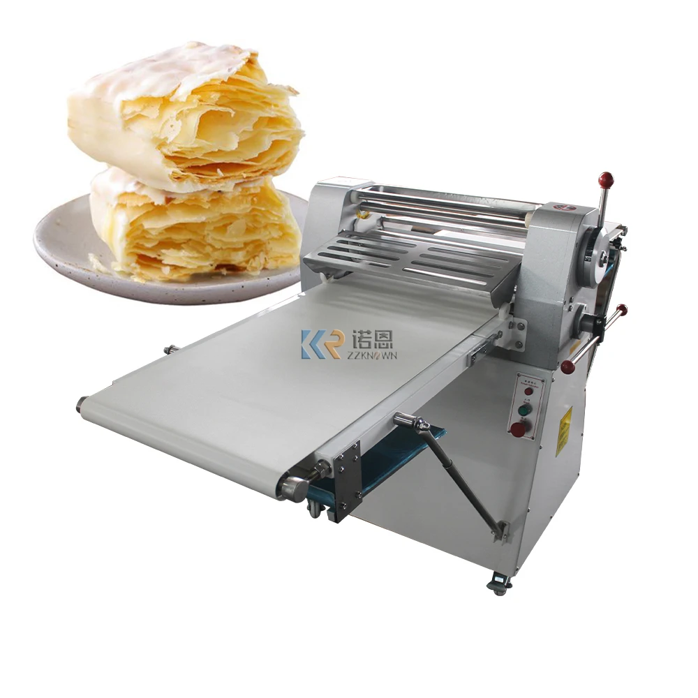 Pastry Croissant Dough Sheeter Machine Bakery Tabletop Automatic Electric Frozen Pastry Making Machine Tart Cake Bread