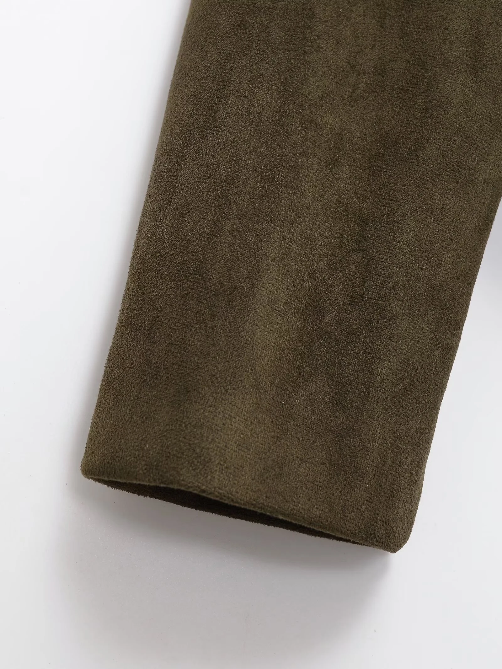 European and American style winter new Maillard wasteland style brown suede suede round neck waist jacket jacket