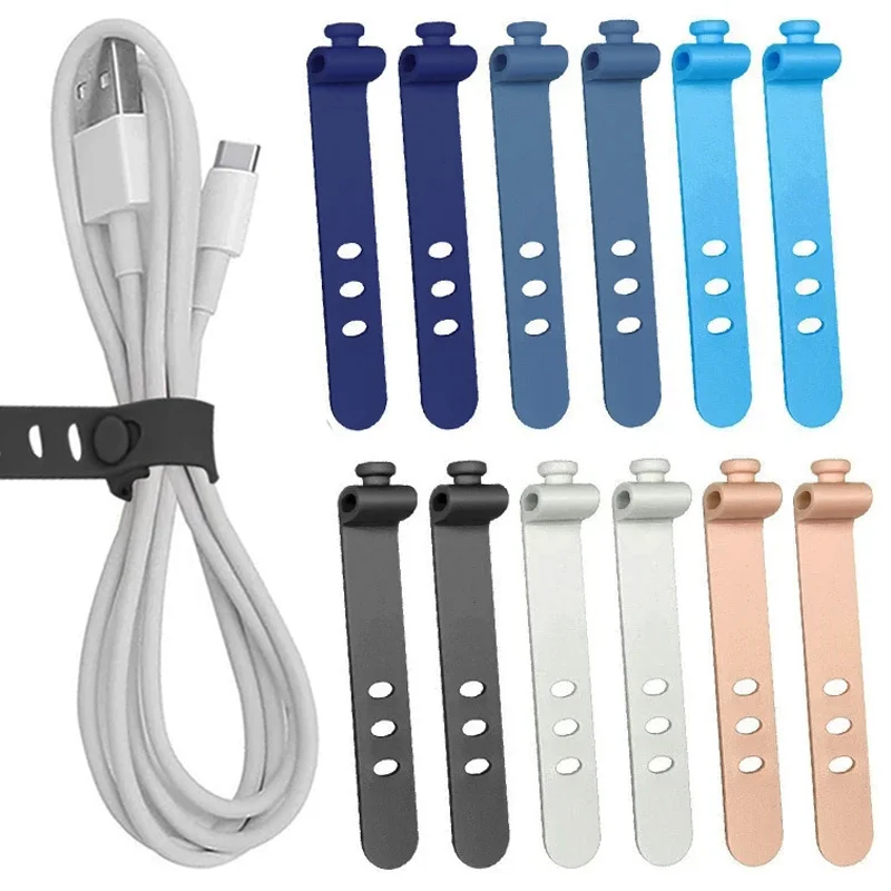 1/20Pcs Silicone Cable Winder Organizer Earphone Clips Phone Charging Wire Cord Management Buckle Straps Line Storge Holder Clip