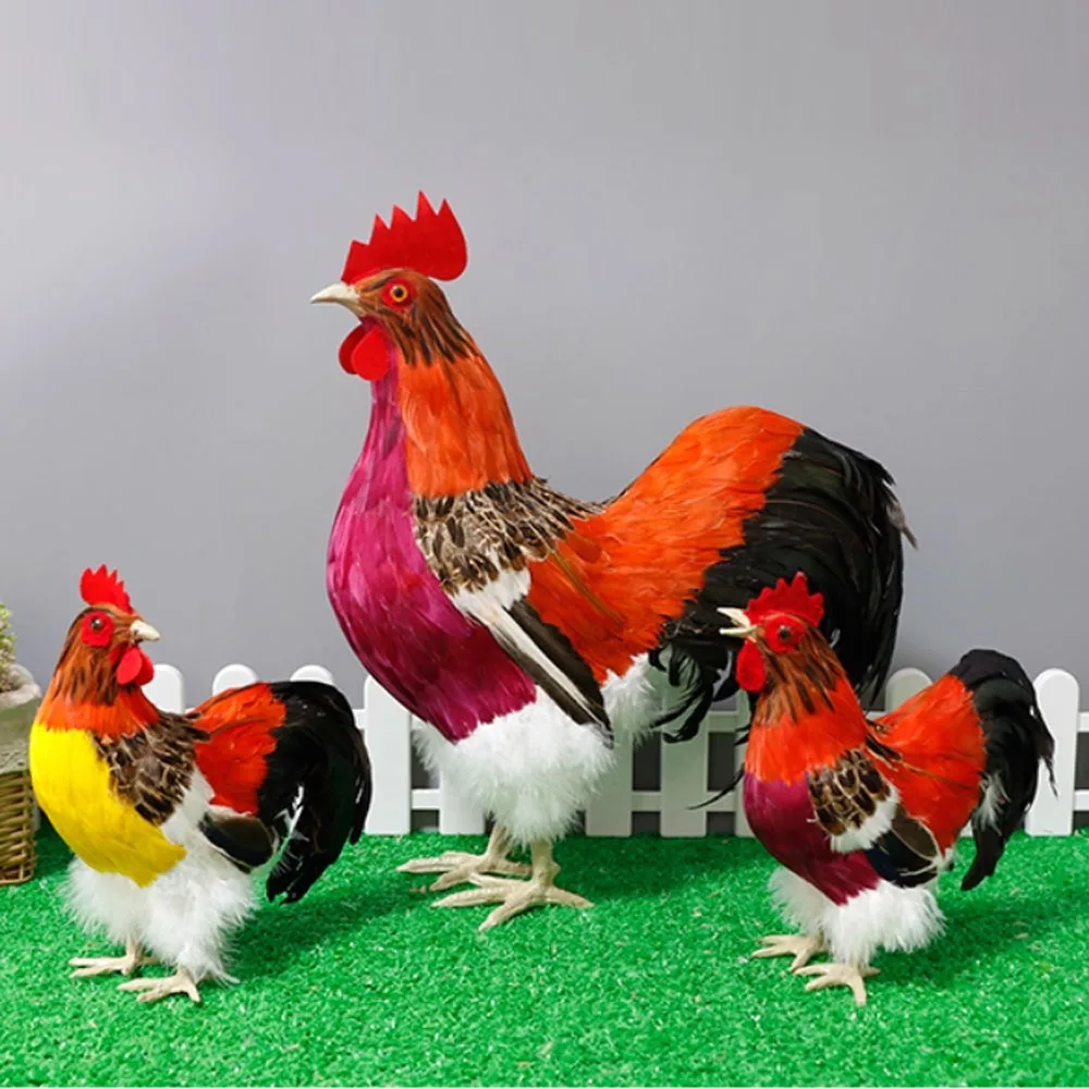 

farm animals figurine photo props family Garden store shop restaurant hotel festive Decoration simulation rooster model