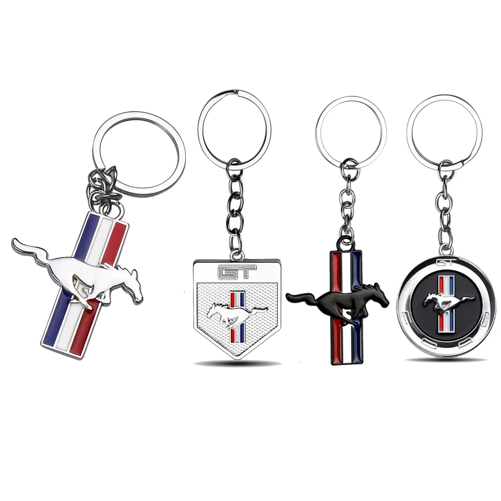 Hochwertiger Schlüsselanhänger mit Pferde-Logo aus Zinklegierung für Ford Focus Mustang Mk2 Kuga Everest Mk7 Ranger