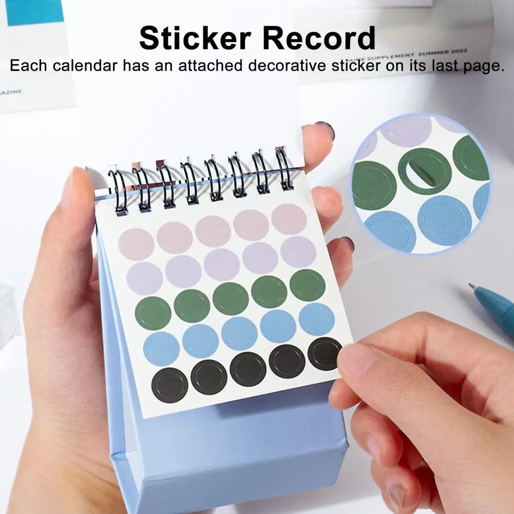 Office Desktop Accessory 2026 Desk Calendar 2026 Mini Desk Calendar with Stickers Portable Standing Flip Desktop for Home
