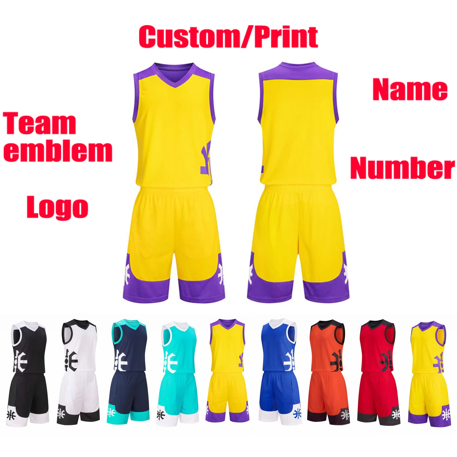 Basketball jersey custom Basketball training suit Logo printing DIY Adult and Kids clothes Sports vest Basketball jersey Sets