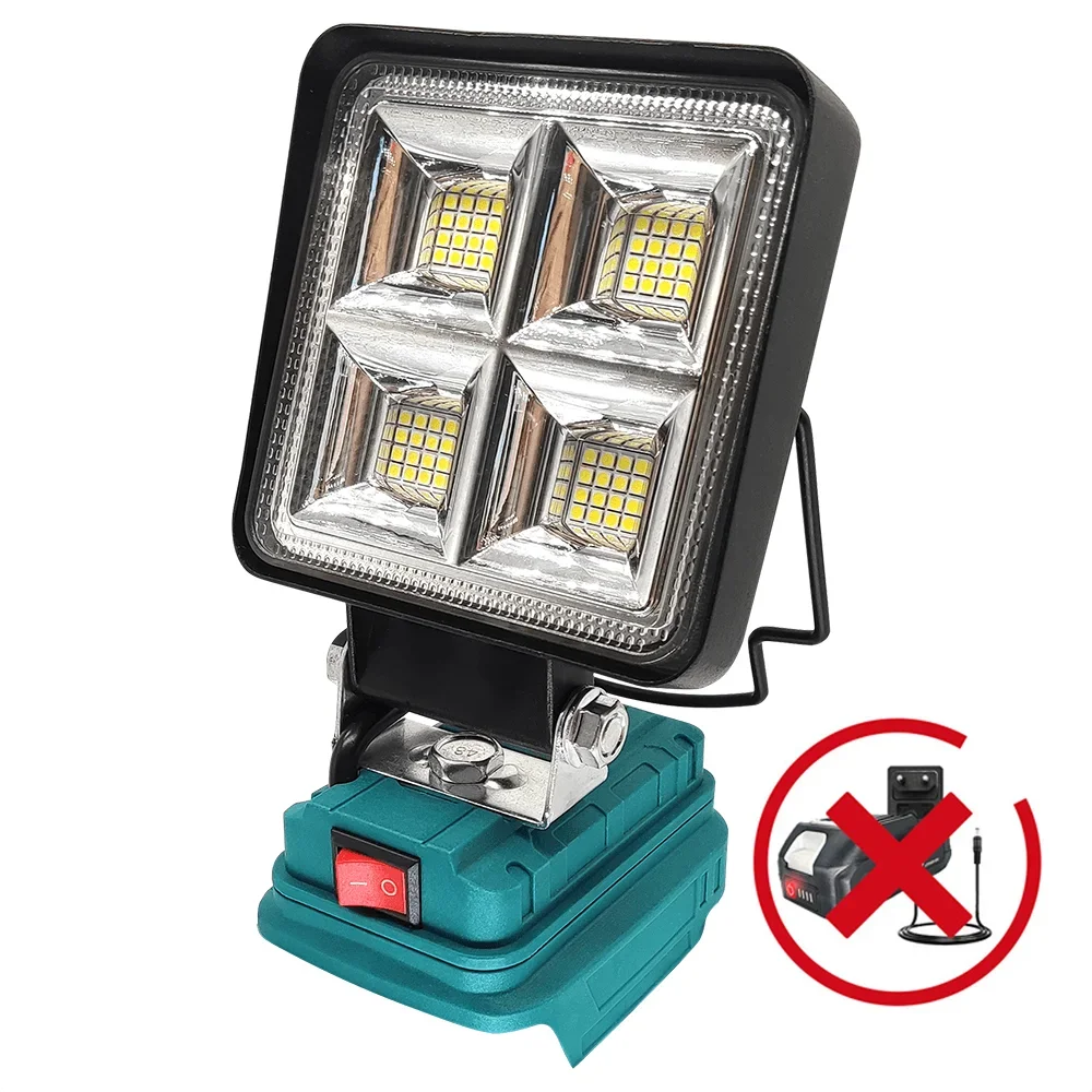 

PATUOPRO 4 Inch 64 LED Flashlight Dual USB Base Light Lamp Portable Outdoors Spotlight For Makita 18V Battery(No Battery)