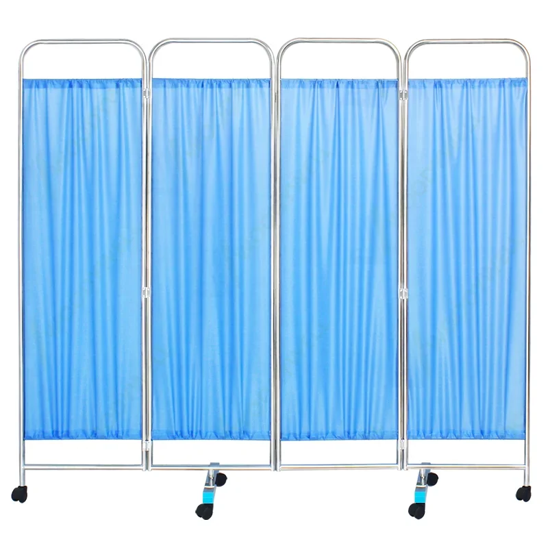 WSN03B Home Nursing Ward Screen 4 Fold Folding Screen Compartment Screen Ward Curtain