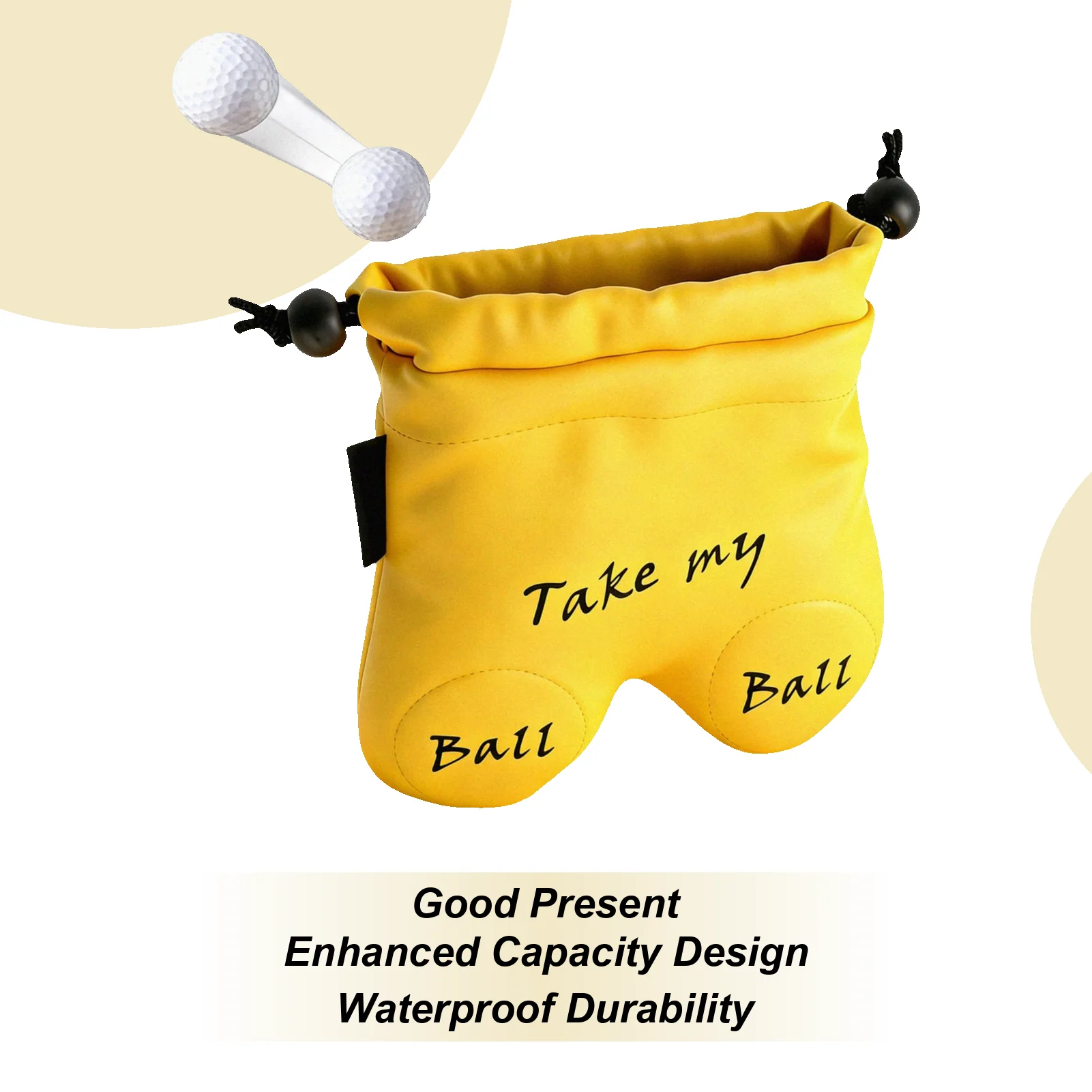 

Golf Ball Bag Pouch Waterproof Large Flexible Drawstring Holder Golf Ball Organizer For Men Women Stocking Stuffers Dad Practice