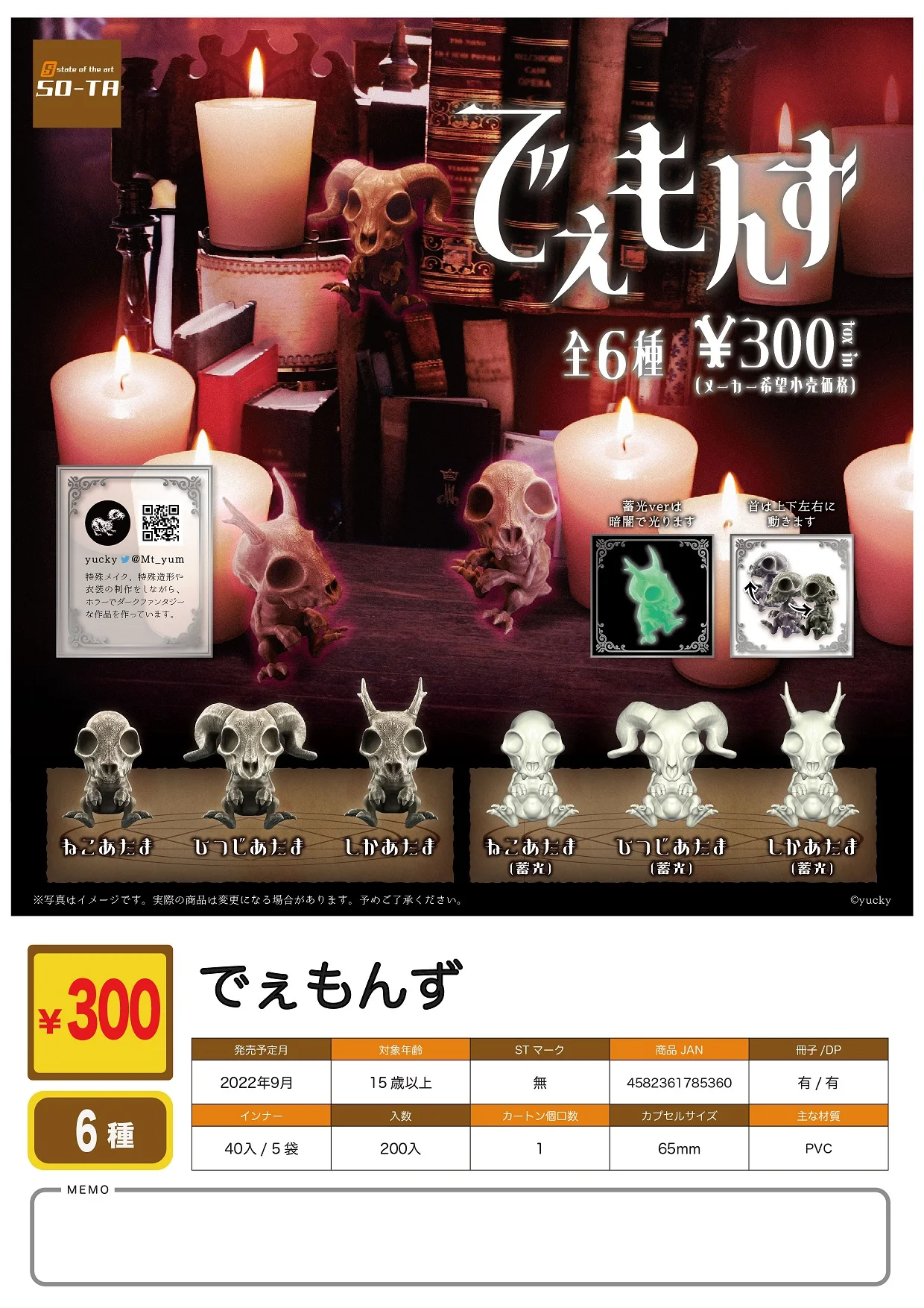 

Japan Sota Gashapon Capsule Toy Demon Clan Cthulhu Small Demon Model Decoration Decoration