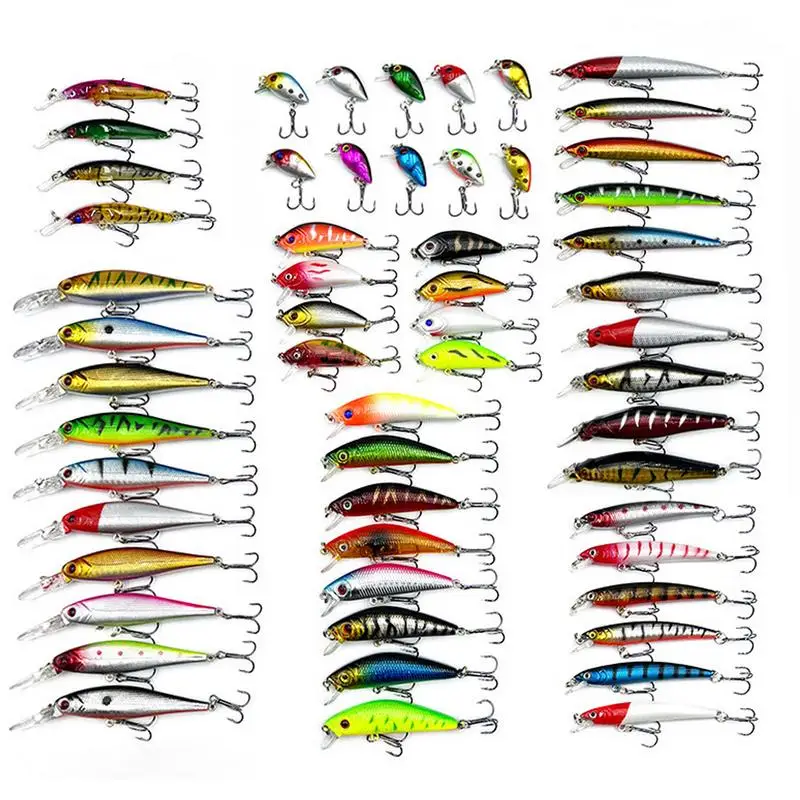 

Fishing Lures Set 56pcs Fishing Gear Lures Kit Bass Lure Kit For Carp Pike Snakehead Bluegill Carp Saltwater Snakehead