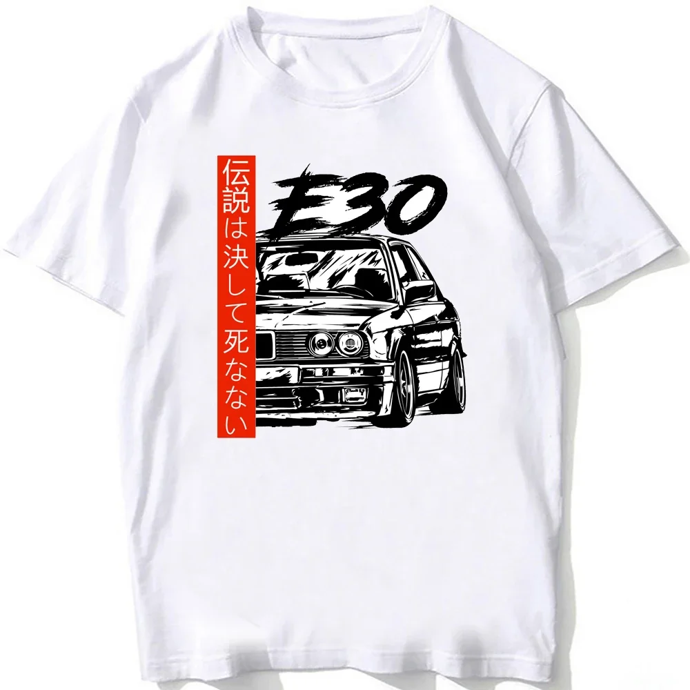 

New Summer Men Short Sleeve Fashion Classic E60 E46 Car Retro E30 T-Shirt Hip Hop Boy Casual White Tees Legend E34 Fans T Shirt