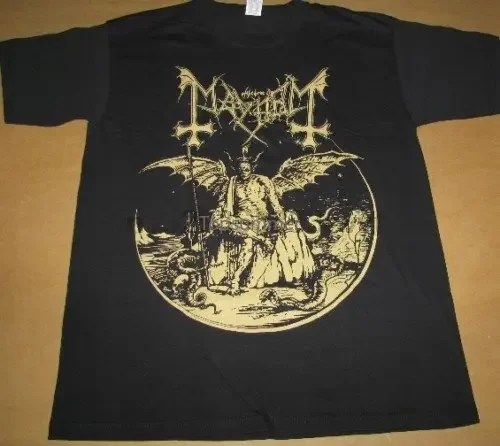 Mayhem Daemon T-Shirt Gold Merchandise Norwegian Black Metal