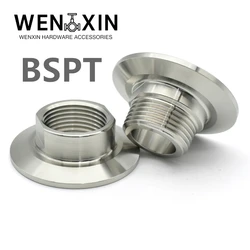 BSPT DN8 DN10 DN15 DN20 DN25 SS304 stainless steel clamp 25.4 50.5 64mm sanitary thread collar pipe fittings Homemade adapter