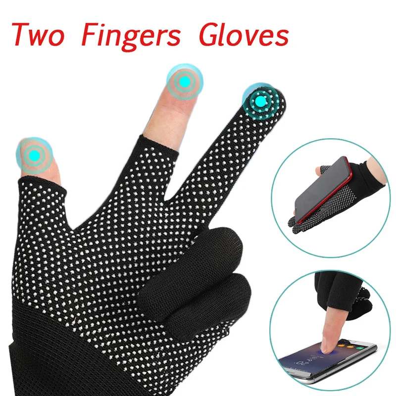 

1Pair Breathable Non-Slip Two Fingers Gloves Universal Outdoor Fishing Cycling Sports Nylon Fingerless Glove Men Women