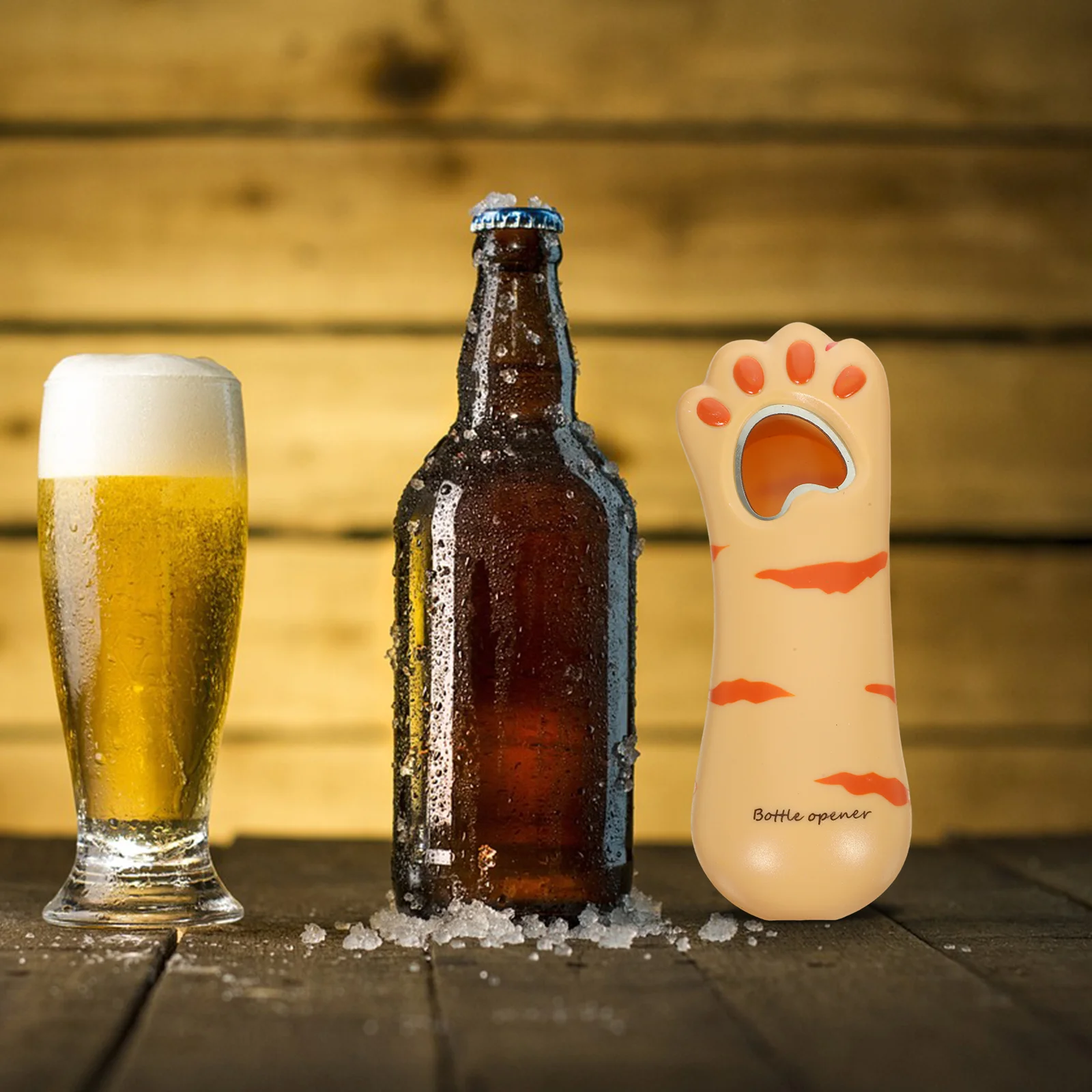 Cat's Paw Bottle Opener Tumbler Leopard White Cartoon Party Beer Tools Manual Soda Decorative Seltzer Water