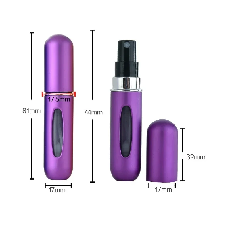 5ml Portable Mini Refillable Perfume Bottle Spray Scent Pump Empty Cosmetic Container Atomizer Bottle Travel