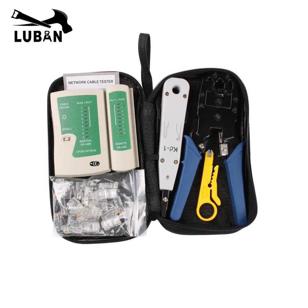 Network Ethernet Cable Tester RJ45 Kit Crimper Crimping Tool Punch Down RJ11 Cat5 Cat6 Wire Line Detector 8P8C