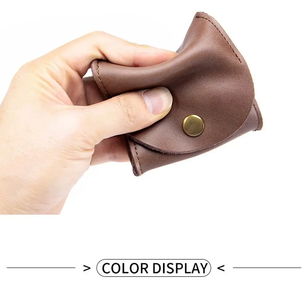 Retro For Girls Leather Small Storage Bag Earphone Pouch Mini Wallet Coin Purse Small Purse Wallets Coin Bag Korean Money Bag