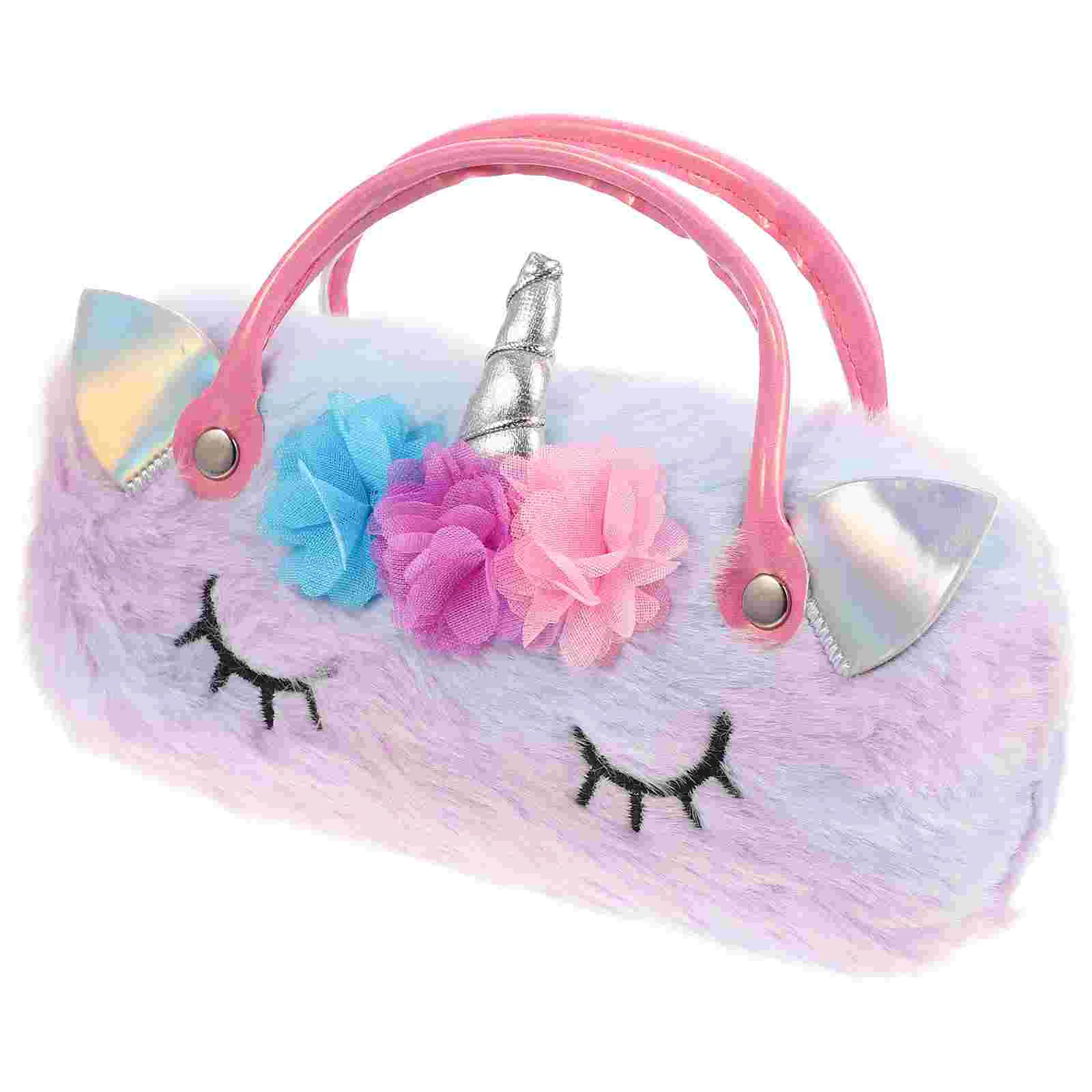 

Unicorn Glasses Case Eyeglass Storage Holder for Kids Handbags Fold Plush Lightweight Travel