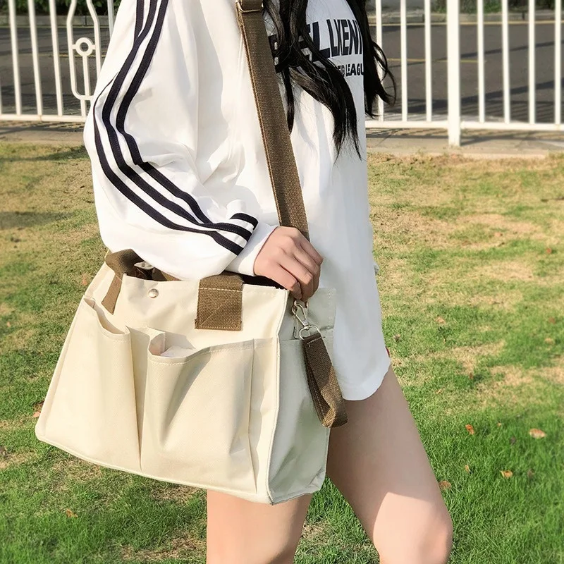 

Женская сумка с несколькими карманами, женская сумка большой вместимости, легкая сумка на плечо для поездок на работу, женская практичная сумка для повседневного использования, сумка для покупок