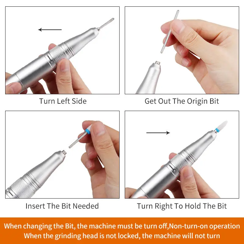 Global Original Sources PND530 portable rechargeable nail drill machine with 2 nail drill bits