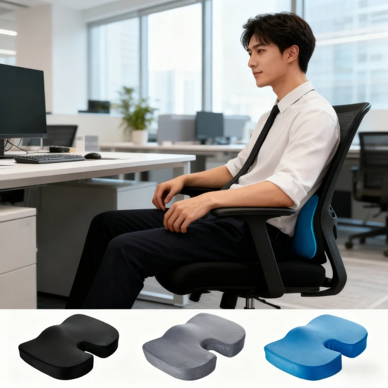 Office Chair Seat & Back Cushion with Memory Foam-like Support - Removable Cover, & - All-Day Comfort for Desk, Car, Use
