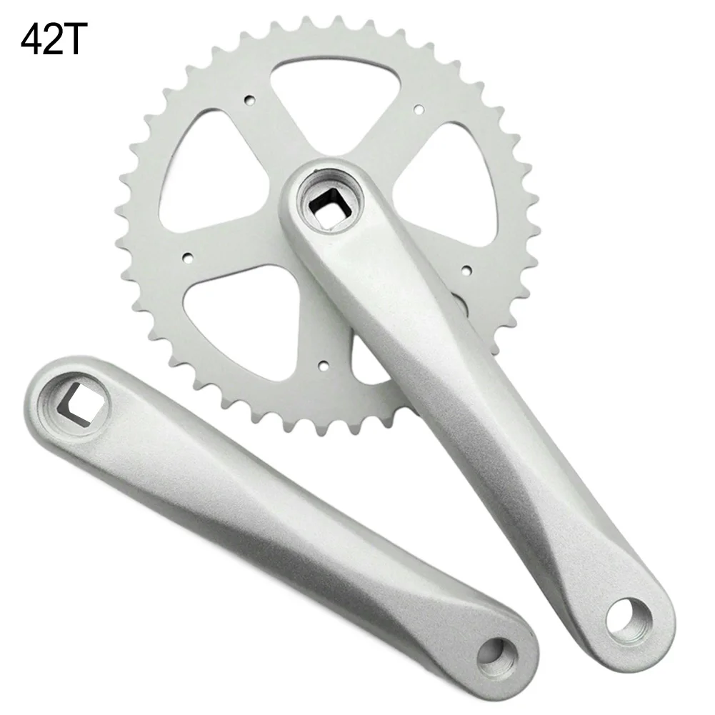 170mm Crankarm Bike For Single Speed Bike Chainwheel Kids Bikes Square Steel With 36T/40T/42T Chainrings Druable