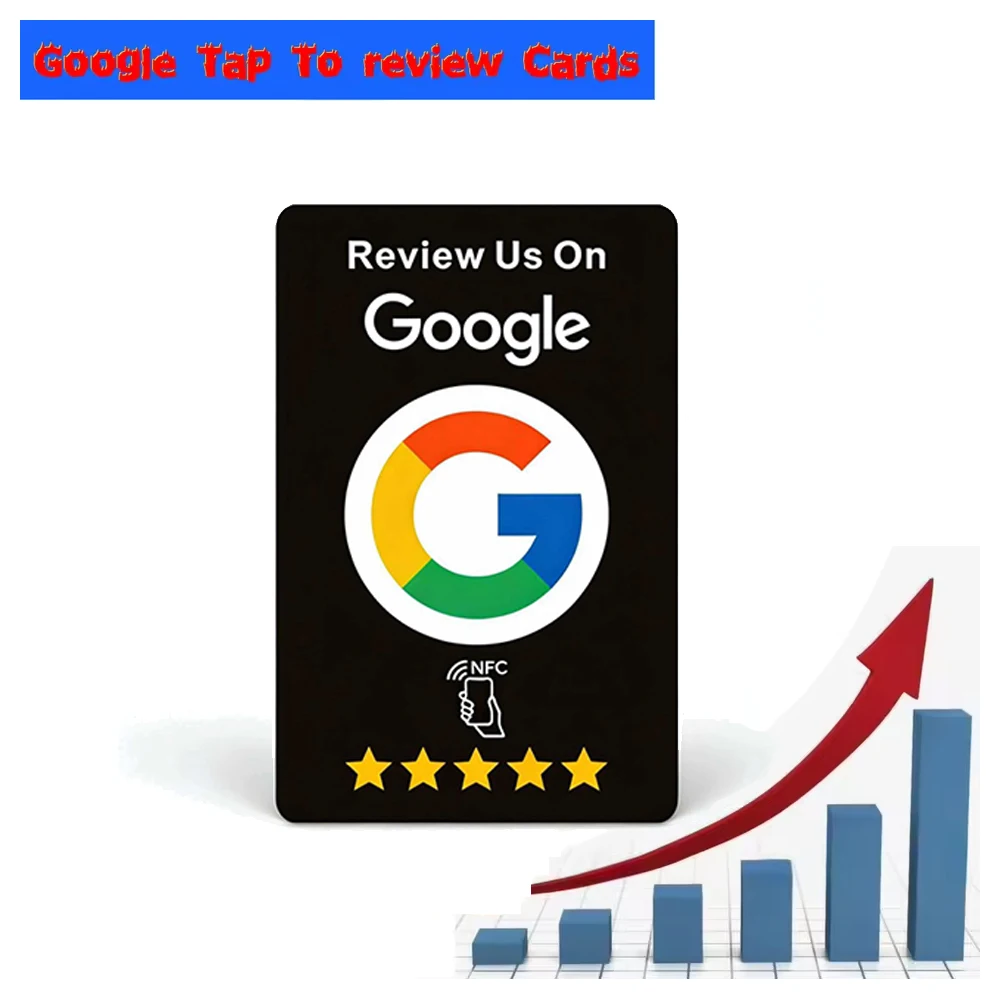 Black Color Review Us On Google Tap Card NFC Ready To Be Activated Instantly Boost Business Reviews Google Review Tap NFC Card