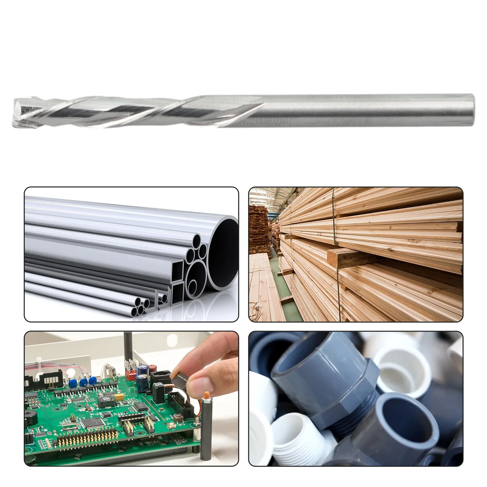 End Mill Two Flute Compression Up/Down Cut Spiral Router Bit CNC Solid Carbide End Mill Woodworking Cutter Milling Tools