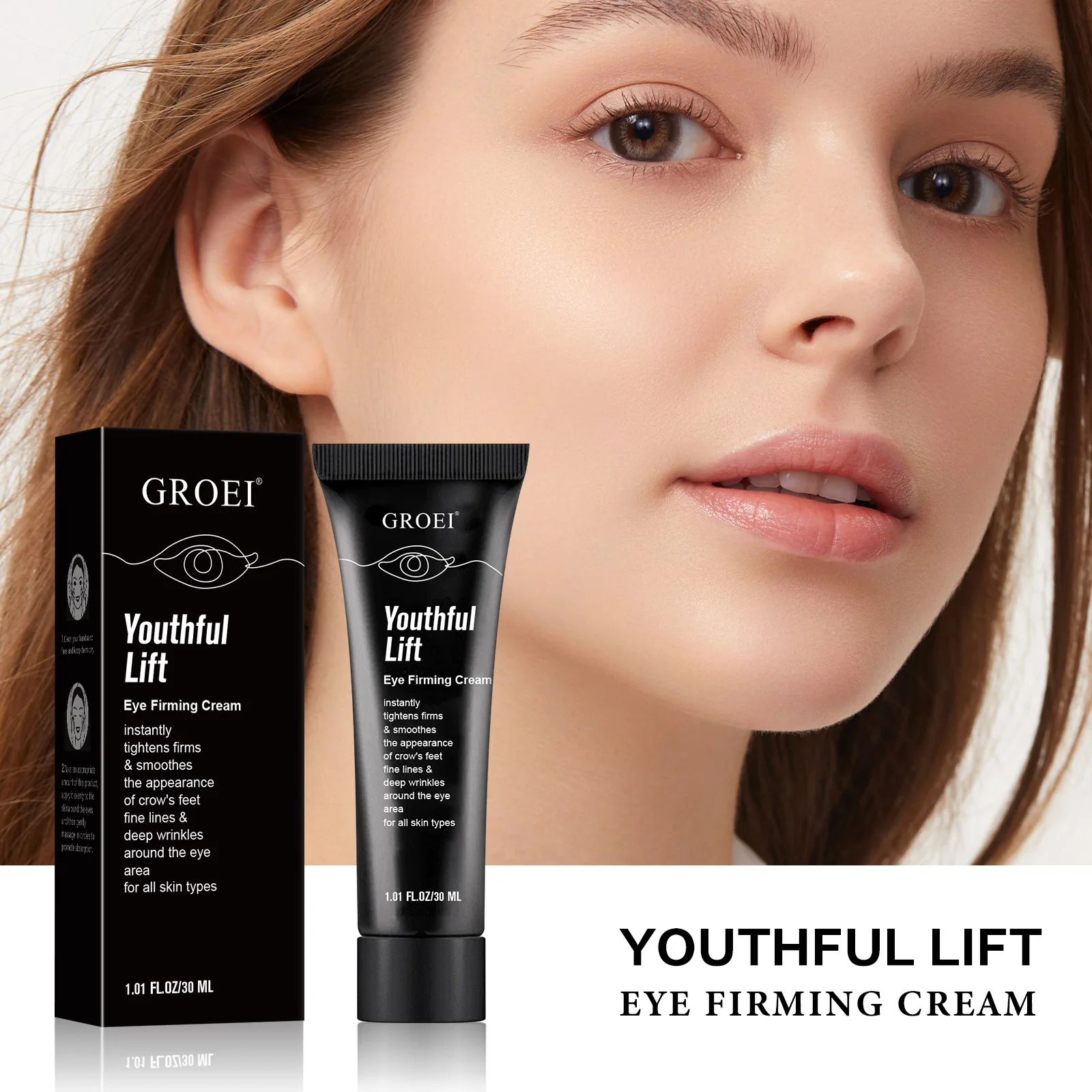 

GROEI firming Eye Cream improves puffiness, dark circles, removes eye bags and wrinkles, and moisturizes for skin care