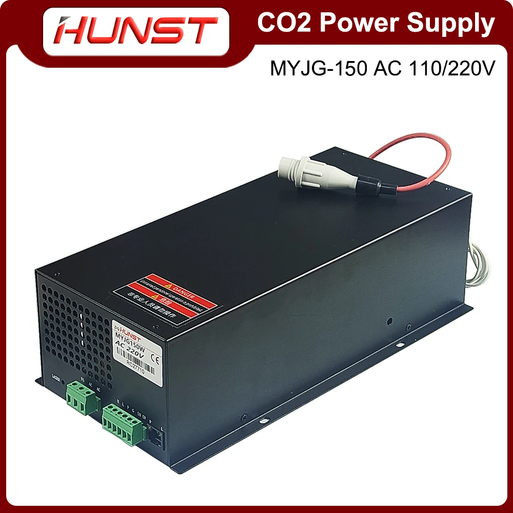 

HUNST MYJG-150W CO2 Laser Power Supply 150W Laser Generator for 100W/120W/130W/150W CO2 Engraving and Cutting Machine Glass Tube