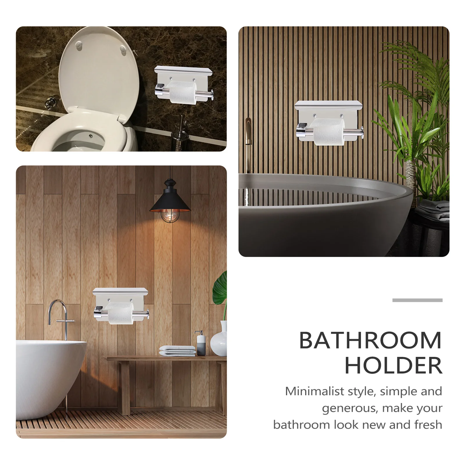 

1 Set Stainless Steel Paper Storage Holdertissue Wall Mounted Organizer Bathroom Rack Sticky Wall Phone Storage Plate Toilet