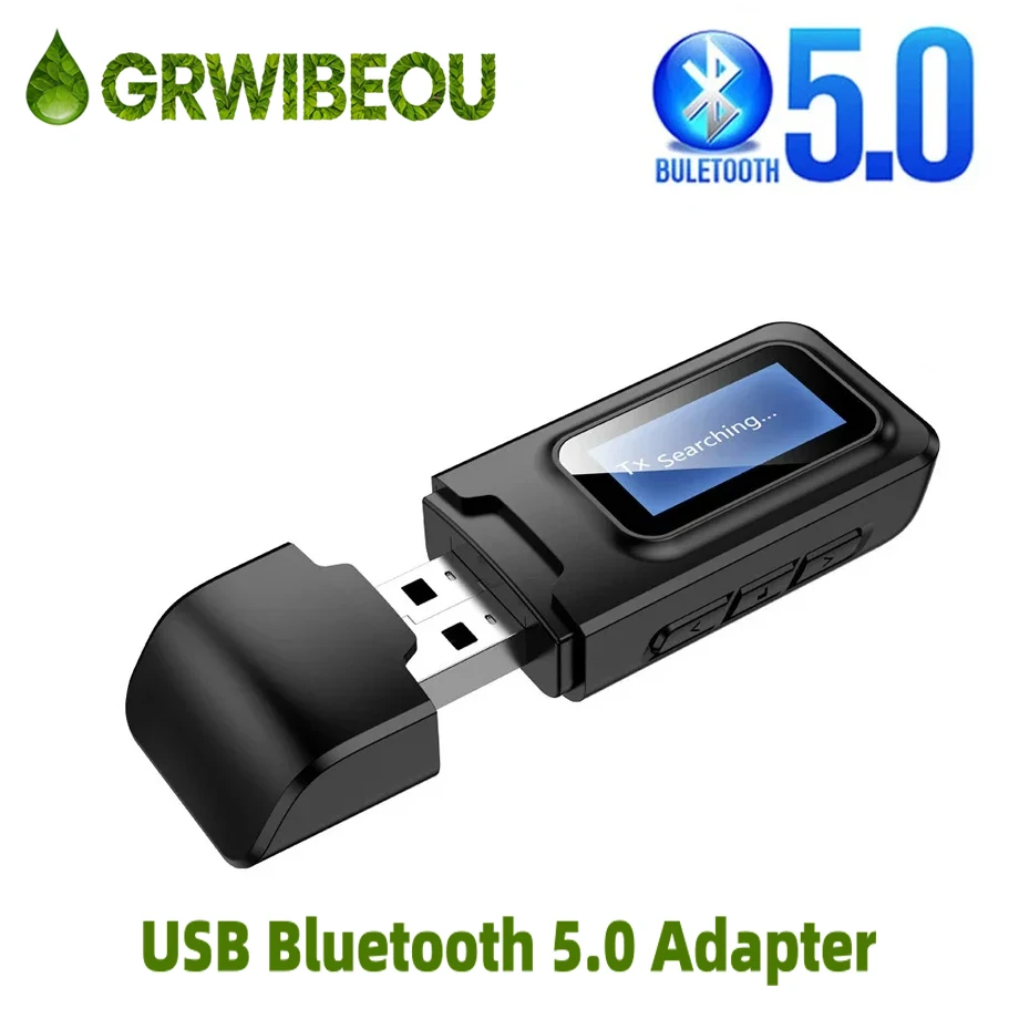 

USB Bluetooth 5.0 Audio Transmitter Receiver LCD Display 3.5MM AUX RCA Stereo Wireless Adapter Dongle For TV PC Car Headphones