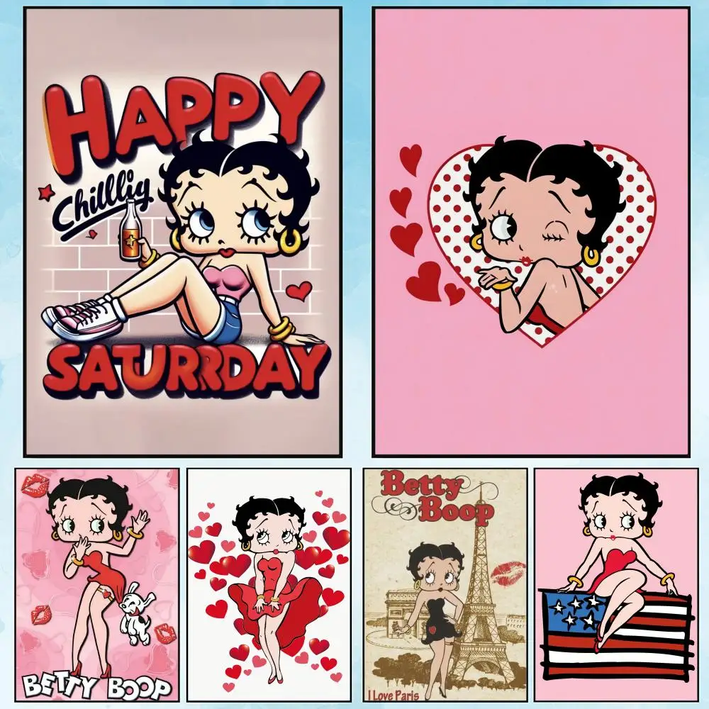 Постер с акварельной живописью "CuTe B-beTy B-boop"